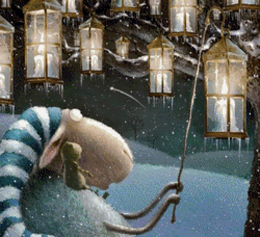 Овечка с фонариками - овечка, rob scotton, ночь - предпросмотр