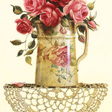 Схема вышивки «цветы на полке»