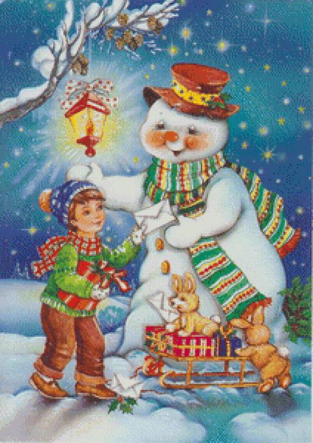 С Новым годом - снеговик, зима, рождество, новый год - предпросмотр