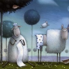 Схема вышивки «Овечки: вяжем костюмчик»