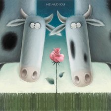 Схема вышивки «Две коровы и роза»