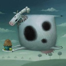 Схема вышивки «Корова в полете»