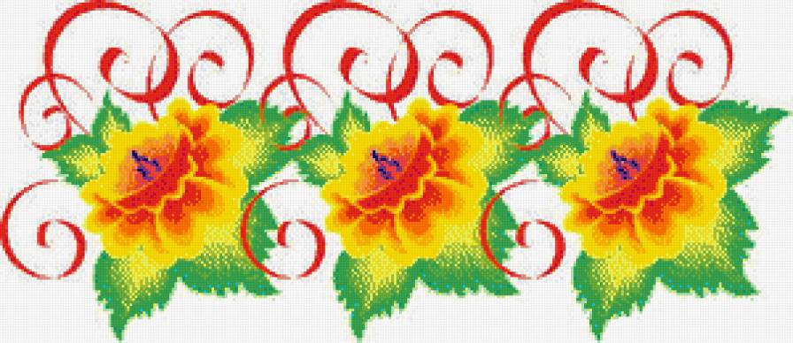 №461983 - скатерть, подушка, бордюр, салфетка, узор, орнамент, цветы - предпросмотр