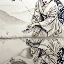 Схема вышивки «Женщина-лиса (хули-цзин)»