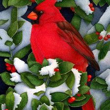 Схема вышивки «Кардинал»