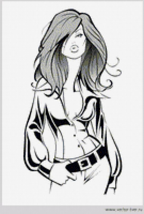 Девушка - девушка, монохром - предпросмотр