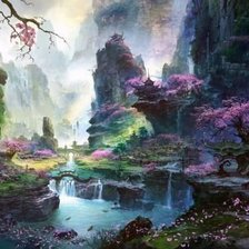 Схема вышивки «волшебный водопад»