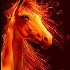 Схема вышивки «огненный единорог»