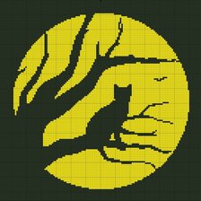 Схема вышивки «Кот на фоне луны»