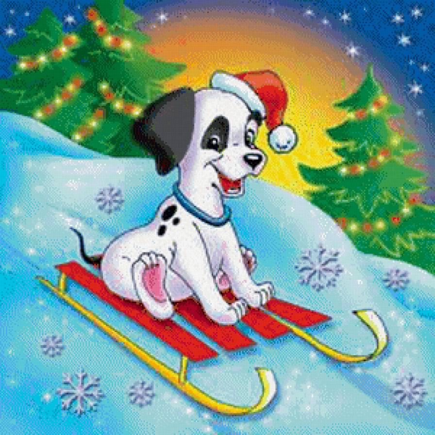 Долматинец - собаки, рождество, новый год, зима - предпросмотр