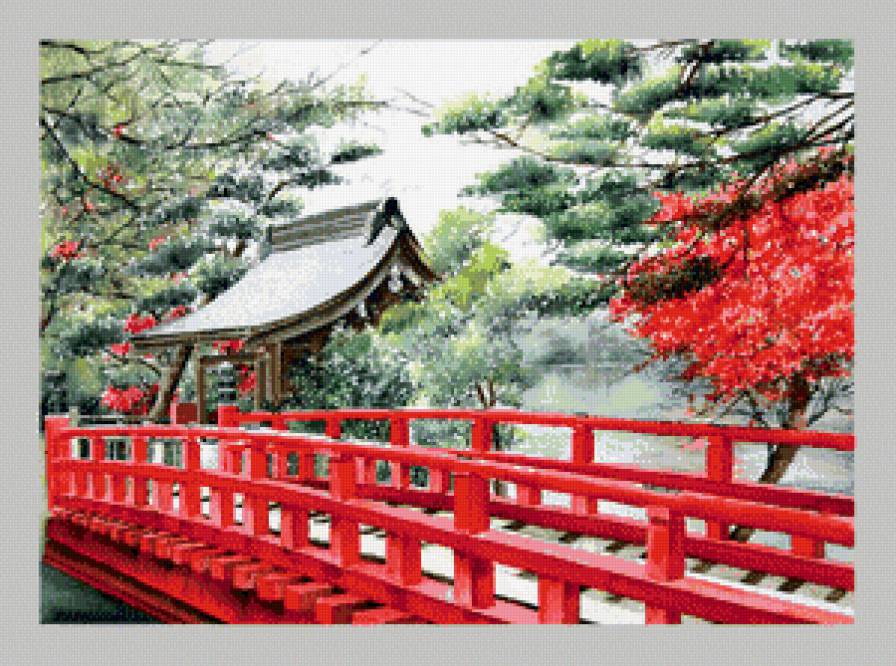 Японский пейзаж - азия, восток, пейзаж - предпросмотр