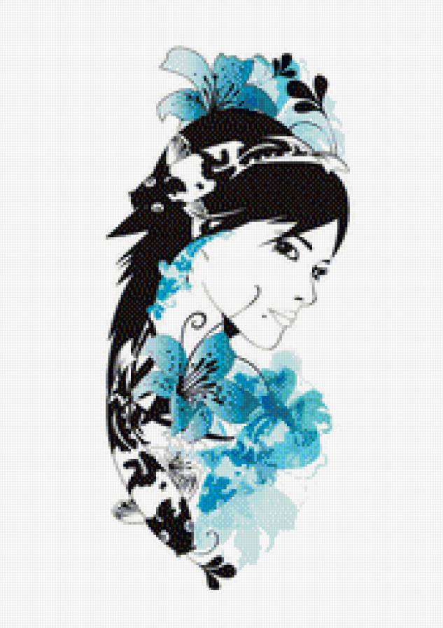 Девушка - девушка, восток, монохром, азия - предпросмотр