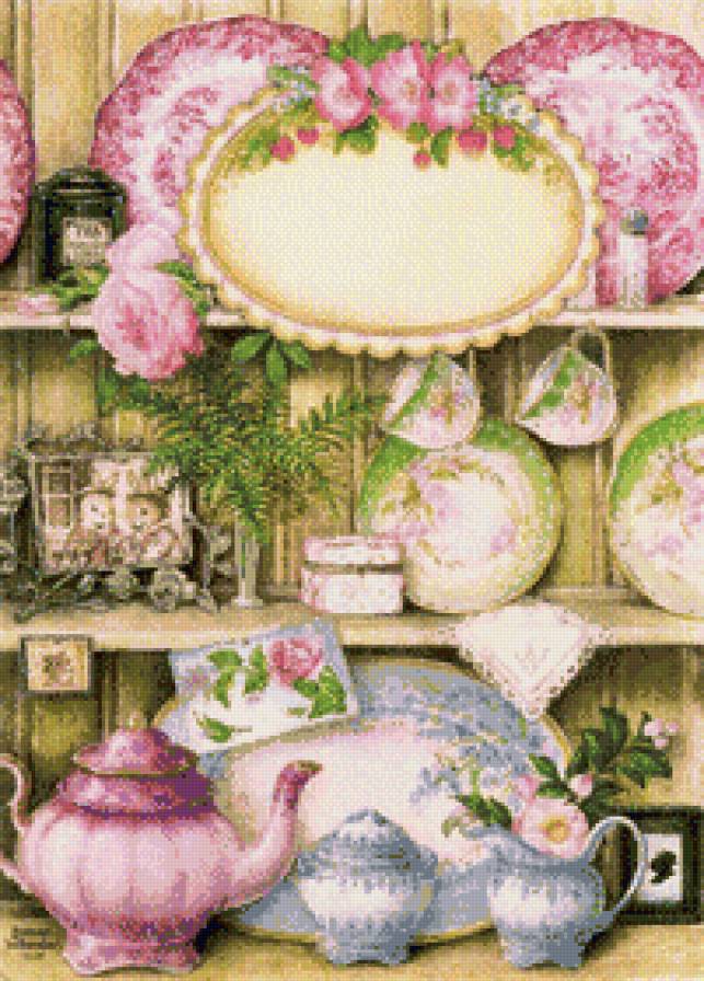 уютная кухня - худ.susan wheeler - предпросмотр