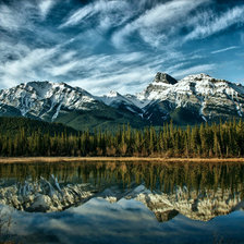 Схема вышивки «Озеро в горах»