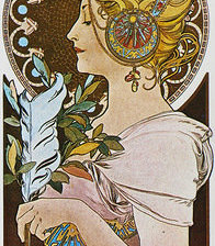 Схема вышивки «перо по картине а.мухи»