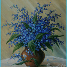 Схема вышивки «Незабудки»