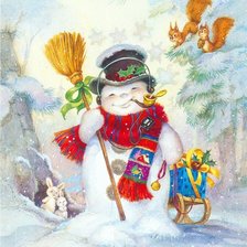 Схема вышивки «Снеговик»