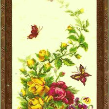 Схема вышивки «розы и бабочки»