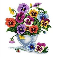 Схема вышивки «анютины глазки»