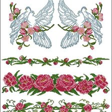 Схема вышивки «Свадебный рушник Голубки»