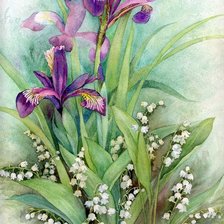 Схема вышивки «акварельные цветы»