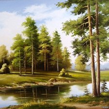 Схема вышивки «сосновый бор»