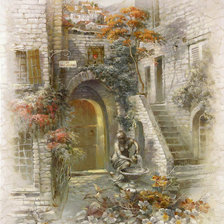 Схема вышивки «уютный дворик»