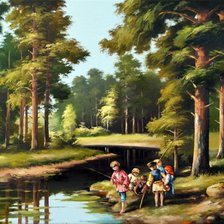 Схема вышивки «рыбалка»