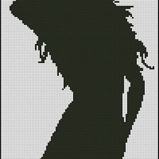 Схема вышивки «Девушка ч/б»