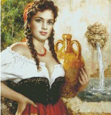 Схема вышивки «Девушка с кувшином»