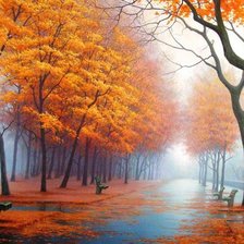 Схема вышивки «Туманная осень»