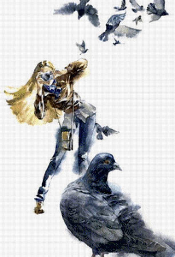 фотограф - улица, девушка, пейзаж, женщина, птицы, голуби - предпросмотр