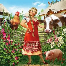 Схема вышивки «Крестьянка»