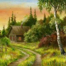 Схема вышивки «Деревня»