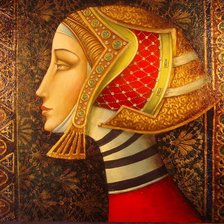 Схема вышивки «девушка средневековья»