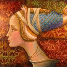 Схема вышивки «девушка средневековья»