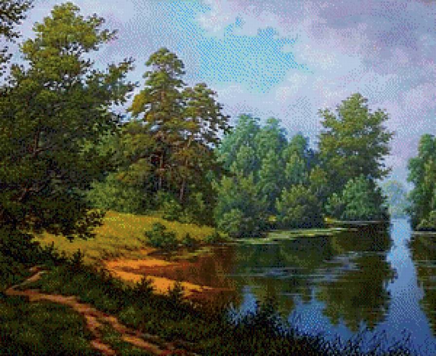 Перед дождем - облака, пейзаж, озеро, заводь - предпросмотр