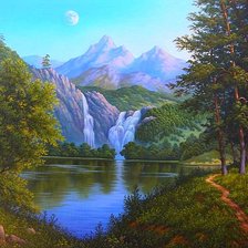 Схема вышивки «Горное озеро»