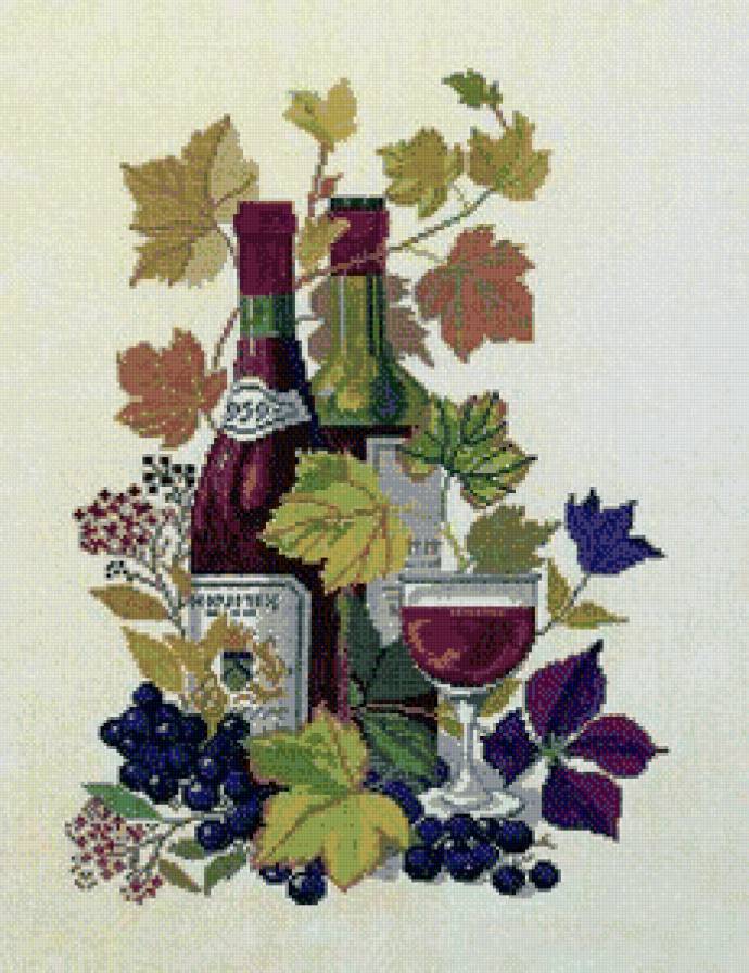 натюрморт - фрукты, вино, натюрморт - предпросмотр