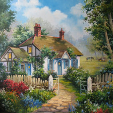 Схема вышивки «домик»