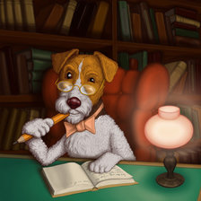 Схема вышивки «Мудрый пёс»