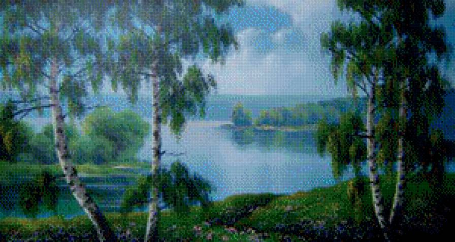 Красота русской природы - пейзаж, лес, озеро, лето - предпросмотр