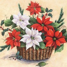 Схема вышивки «цветы в корзине»