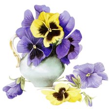 Схема вышивки «"Анютыны глазки в кувшине"»