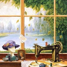 Схема вышивки «вид из окна»