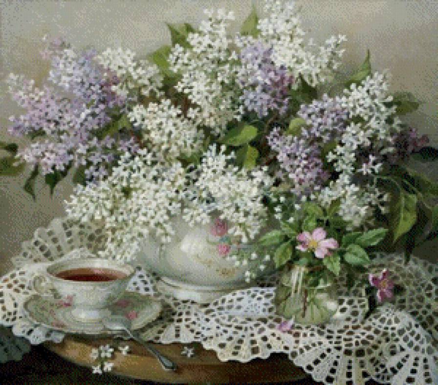 Сирень - букет, сирень, натюрморт, цветы - предпросмотр