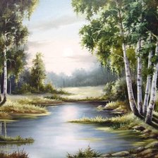 Схема вышивки «берёзовая роща»