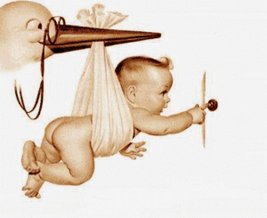 новорожденное счастье - аист малыш - предпросмотр