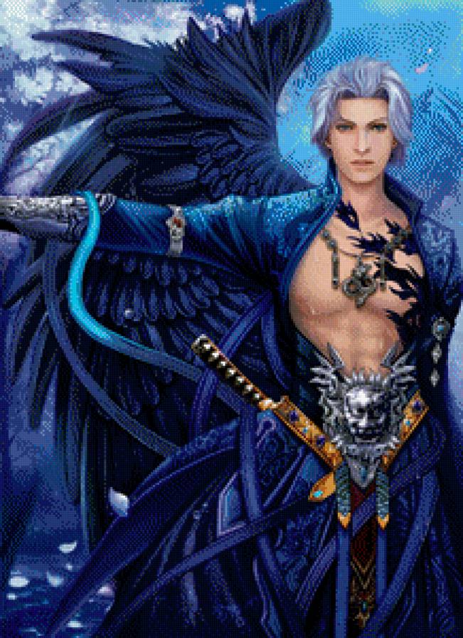 Темный ангел - парень, фэнтези, ангел, миф, оружие, сказка, люди - предпросмотр