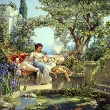 девушка в саду